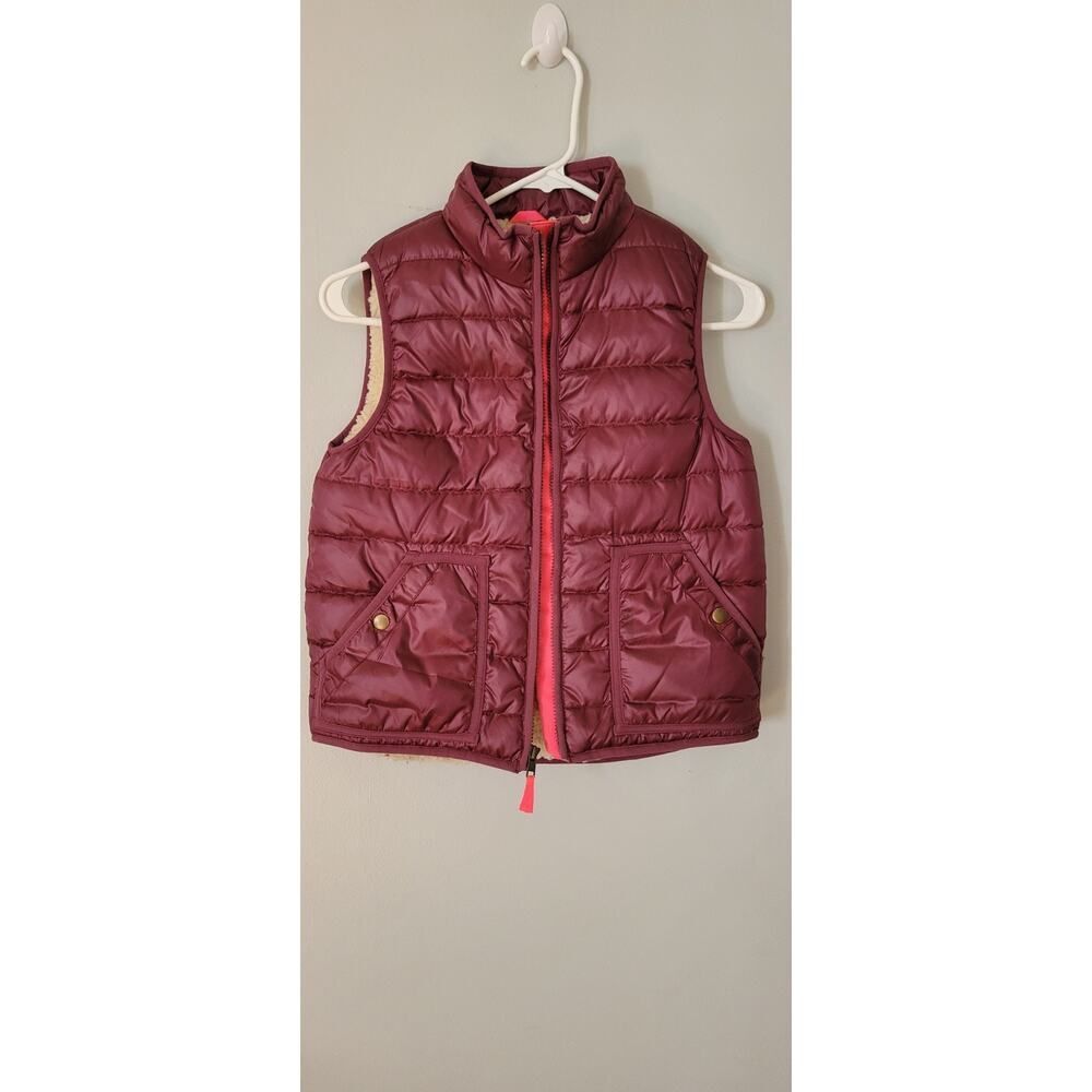 Girl's J.Crew Crewcuts purple pink fleece vest, size 12.